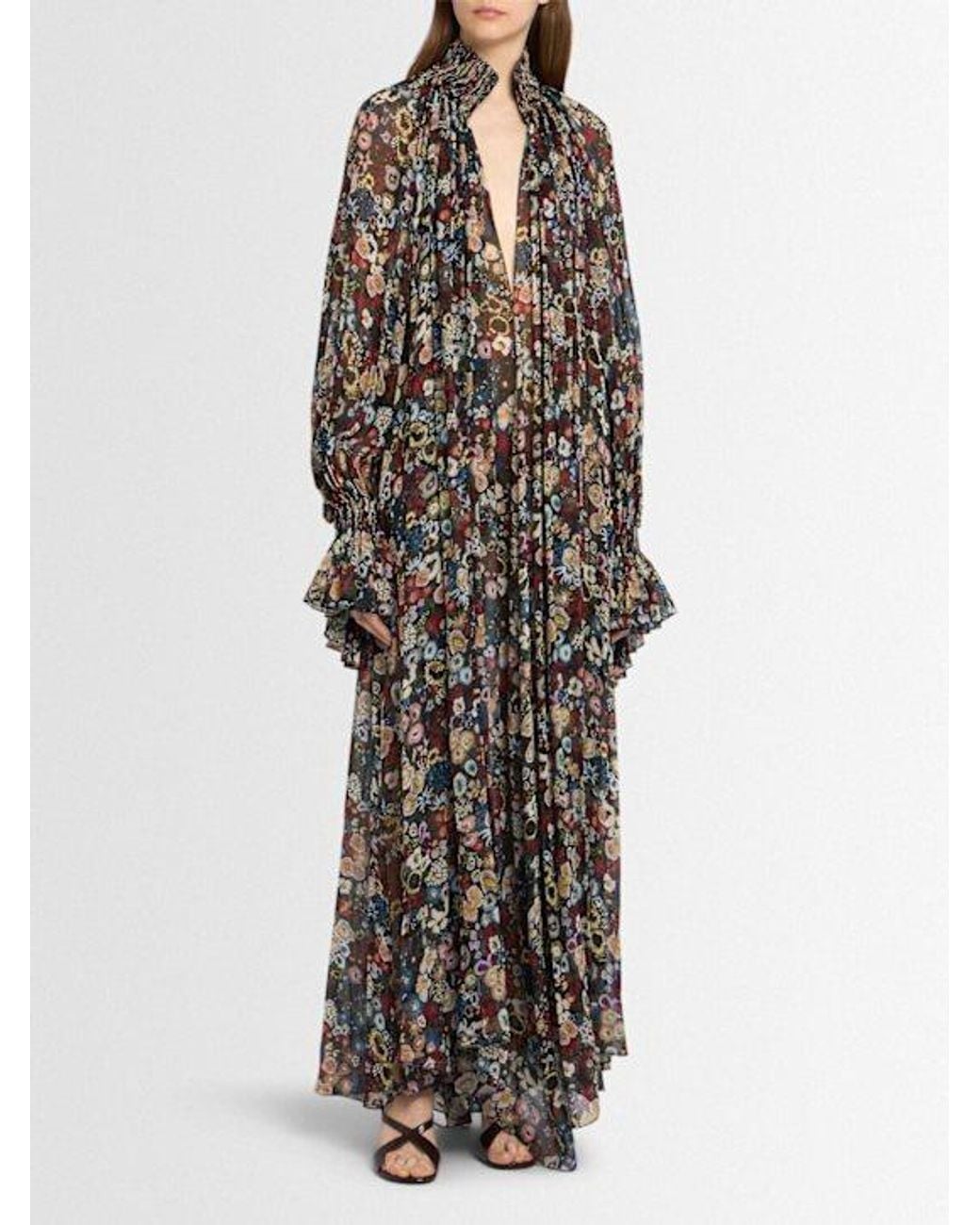 Khaite White Edgar Silk Turtleneck Long Dress
