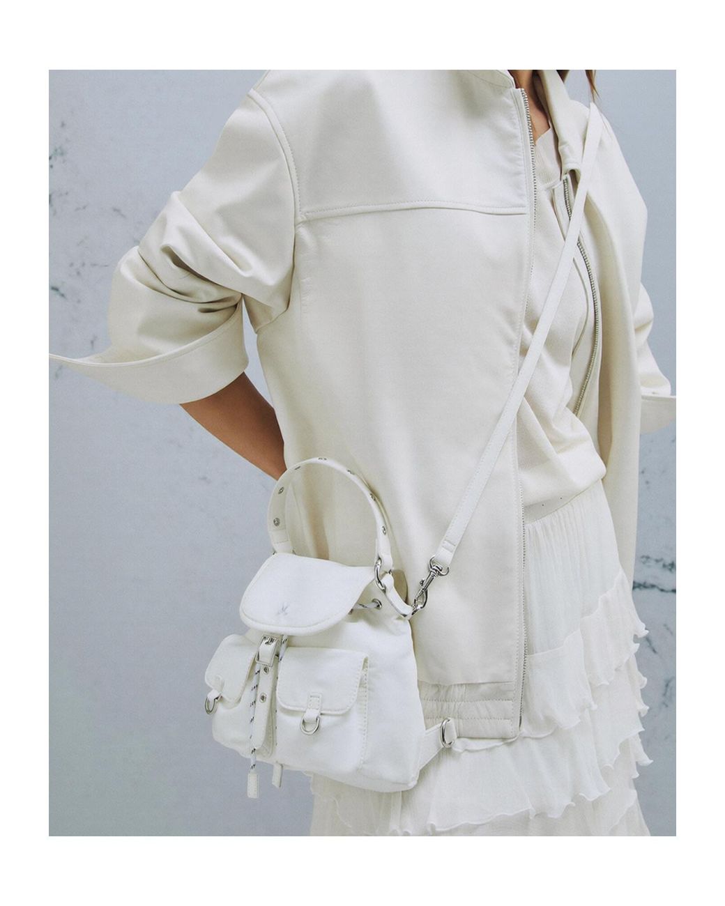 Marella White Small Backpack