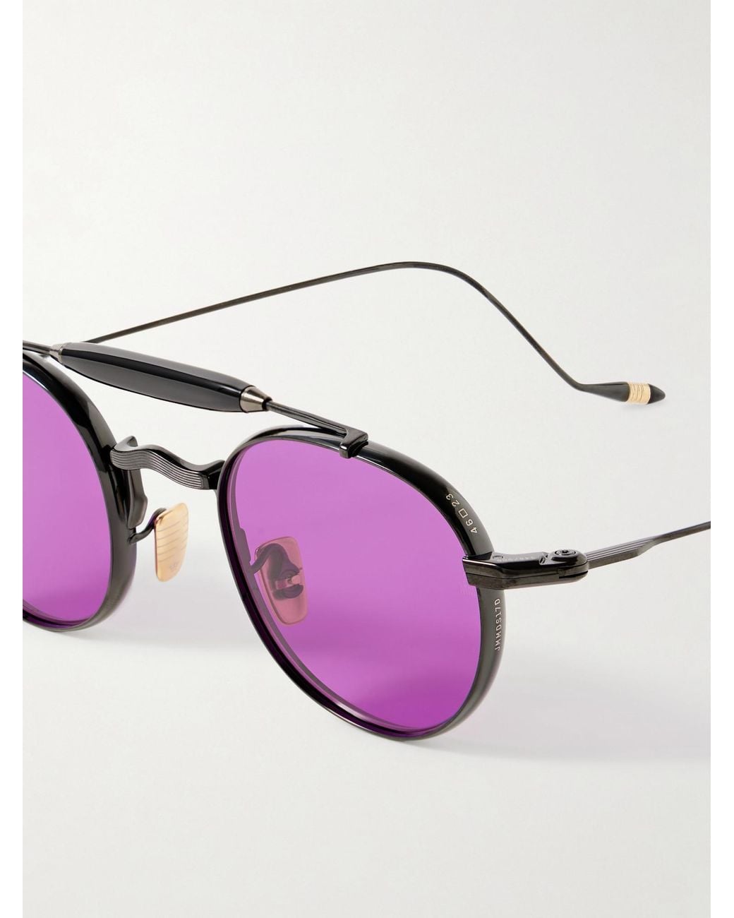 Jacques Marie Mage Purple Round-Frame Beta-Titanium Sunglasses