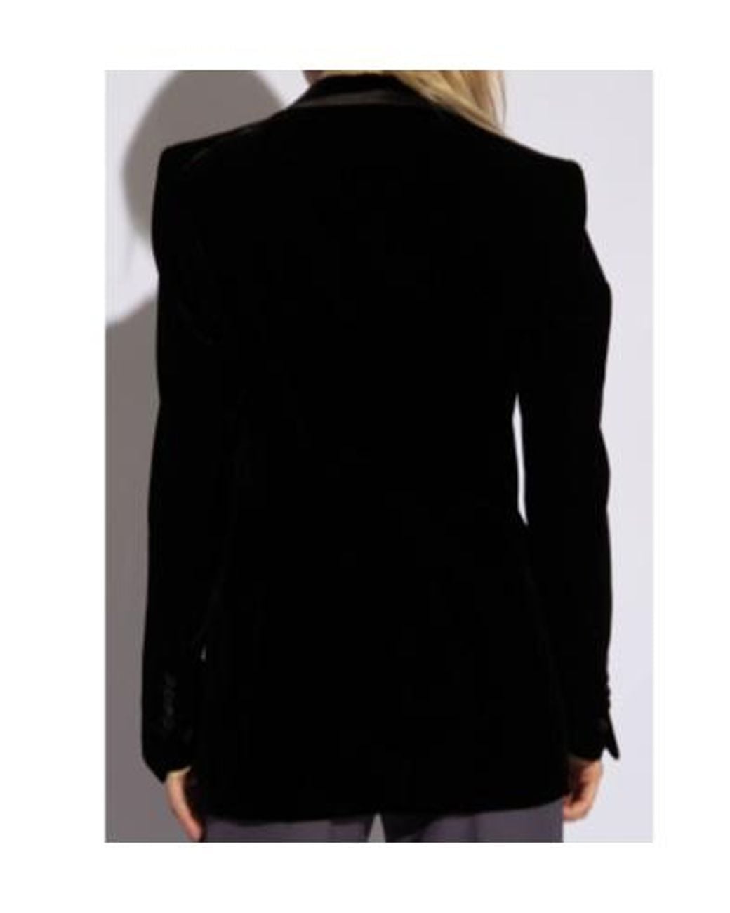 Tom Ford Black Single-Breasted Velvet Blazer