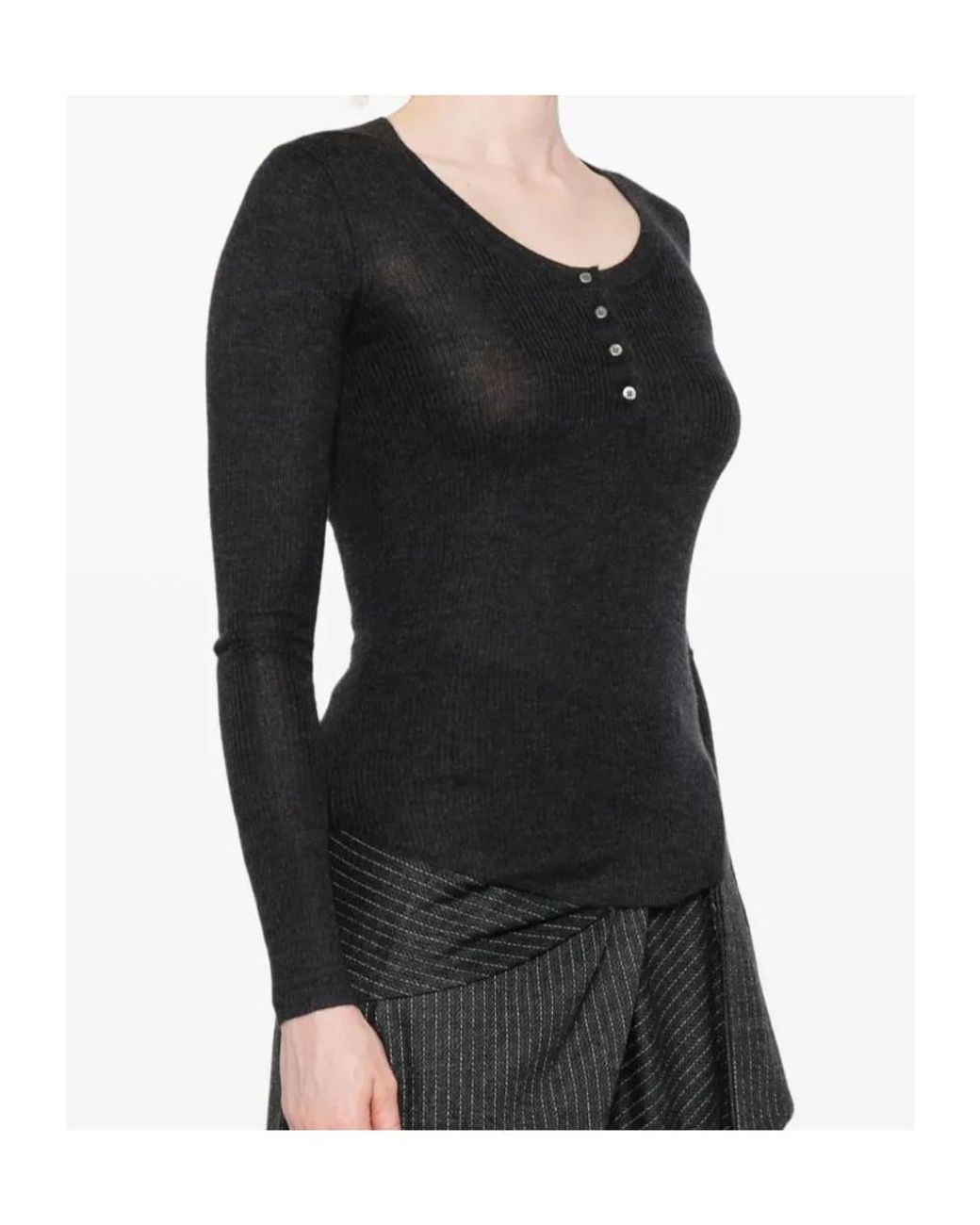 Isabel Marant Black Idite Button-Front Top
