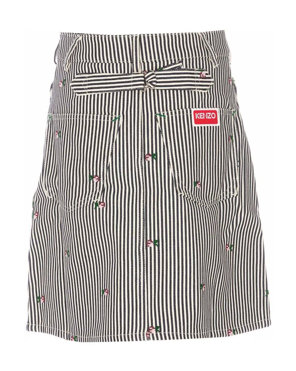 KENZO Multicolor Striped Midi Skirt