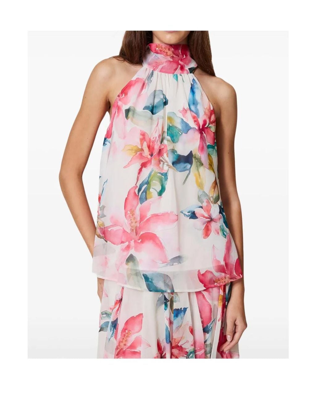 Twinset Pink Floral-Print Top