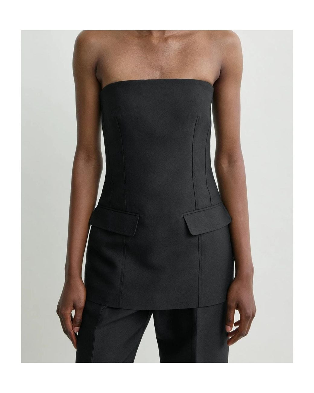 Totême Black Totême Off-Shoulder Pocket Detail Top