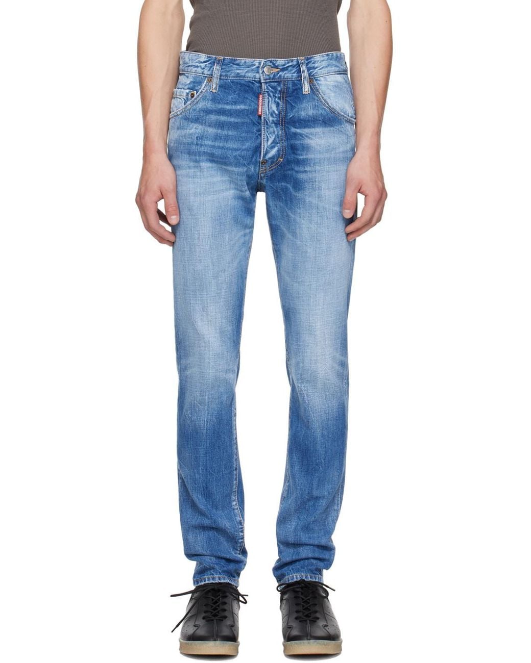 DSquared² Blue Cool Guy Logo Patch Denim Jeans for men