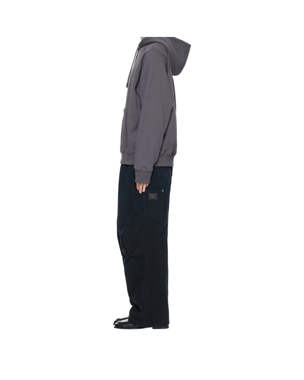Wooyoungmi Black New Style Hooded Back Logo Sweatshirt for men