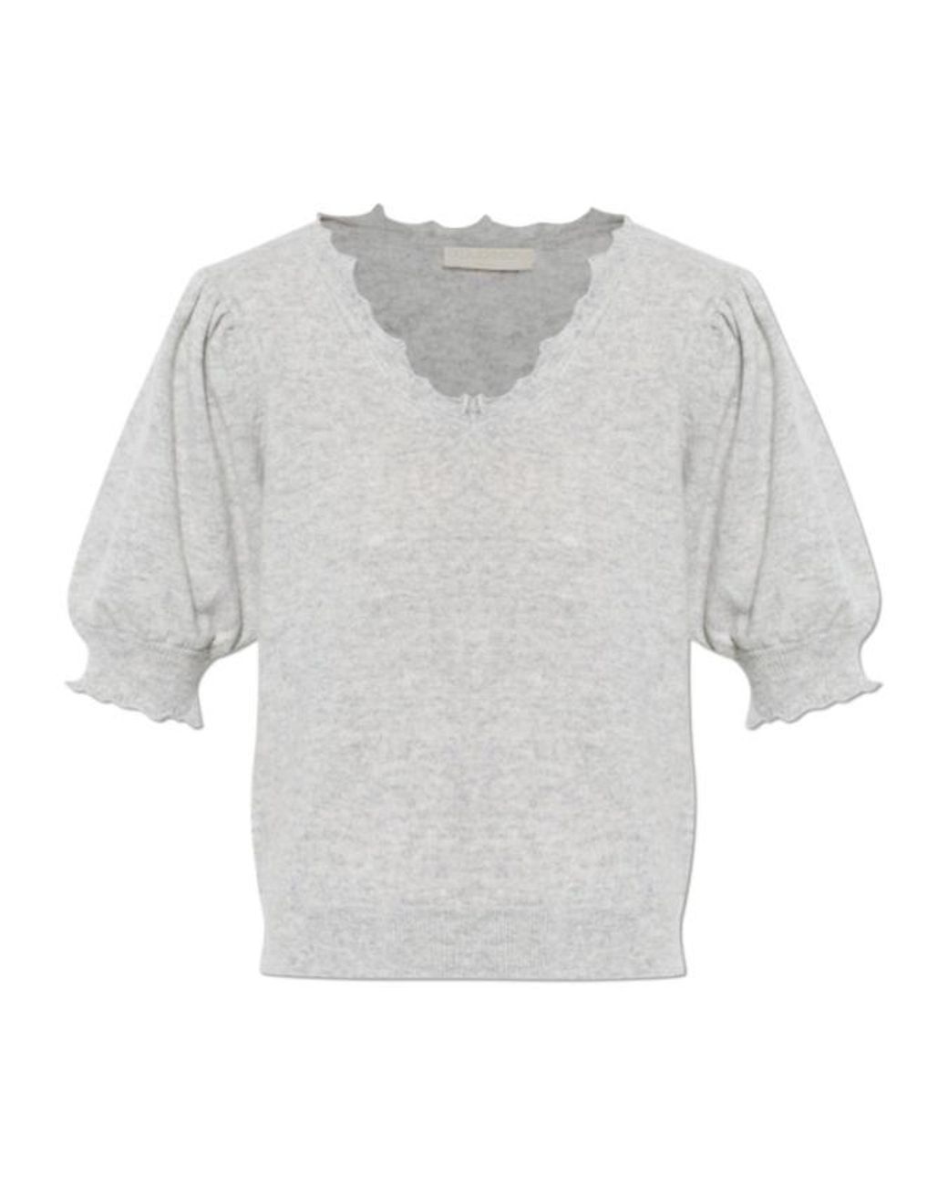 Ulla Johnson White Polline Puff-Sleeve Knitted Top