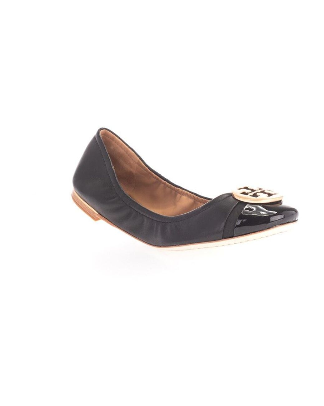 Tory Burch White Logo Ballerina Shoes