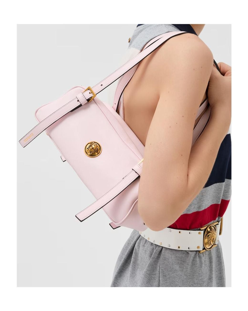 Versace Pink Emblème Bowling Bag