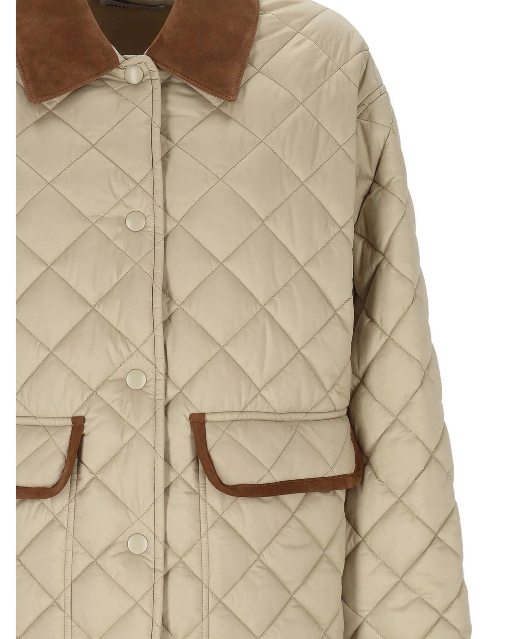Miu Miu Natural Quilted Button-Up Jacket