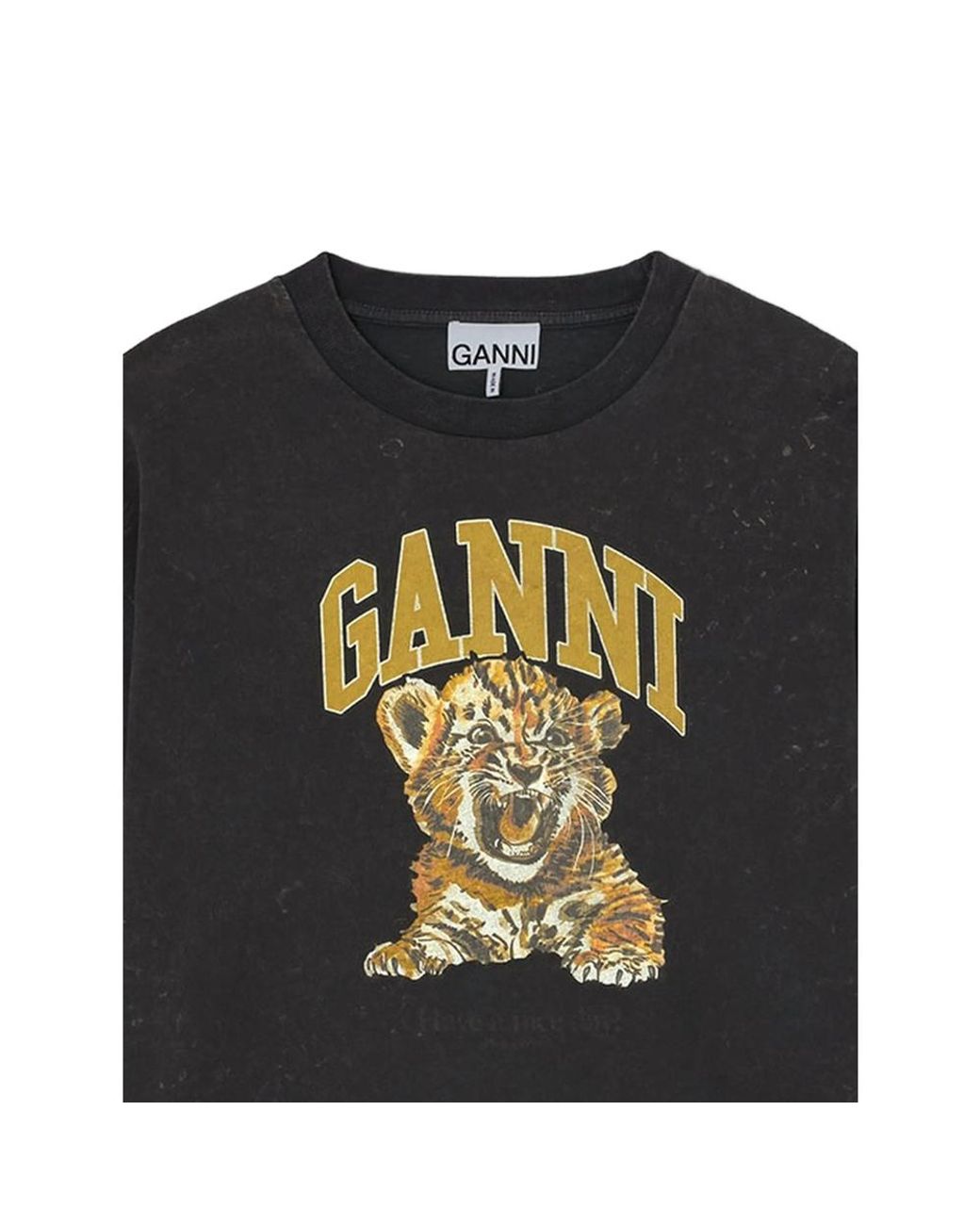Ganni Black Logo Tiger Long Sleeve T-Shirt