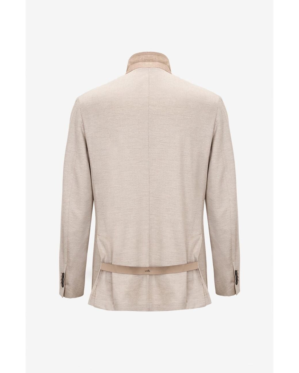 Brioni White Blazer Chevrons Wool And Silk Jersey for men
