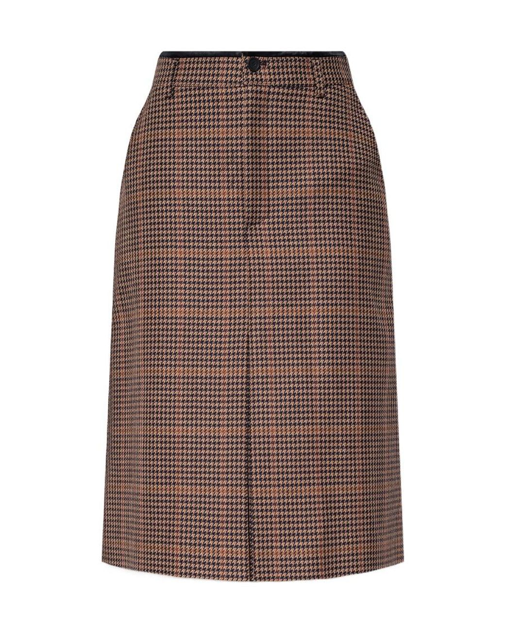 Balenciaga Brown Flat Box Pleat Skirt