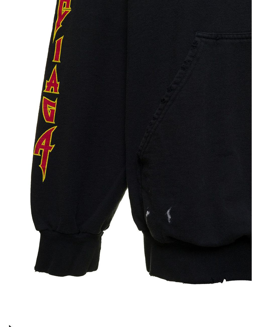 Balenciaga Blue Felpa Con Cappuccio Metal Hoodie Oversized Da Uomo for men