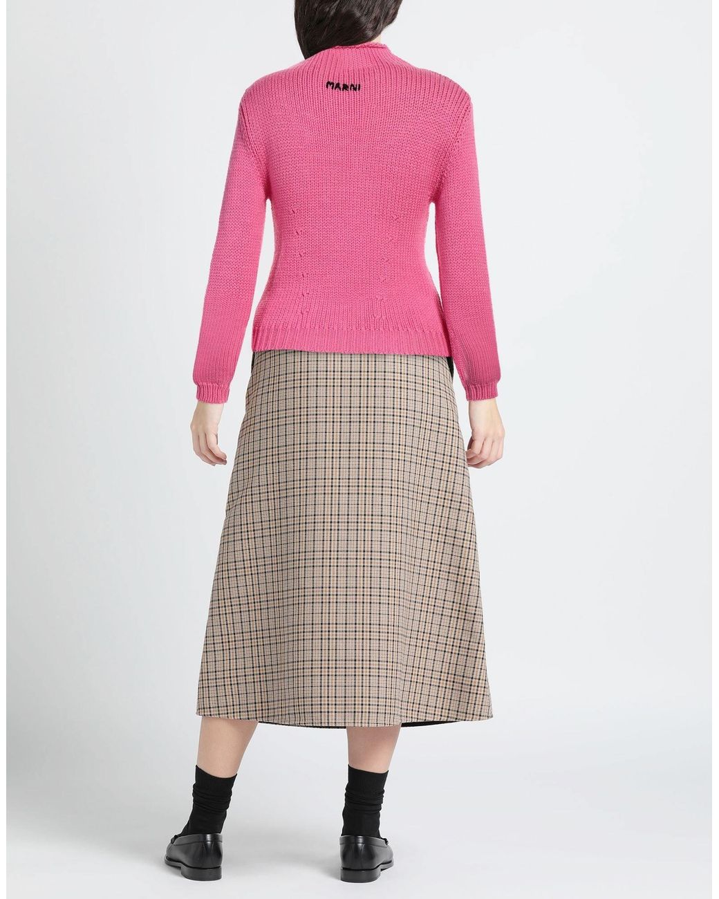Marni Pink Solid Color Thickened Knit Sweater