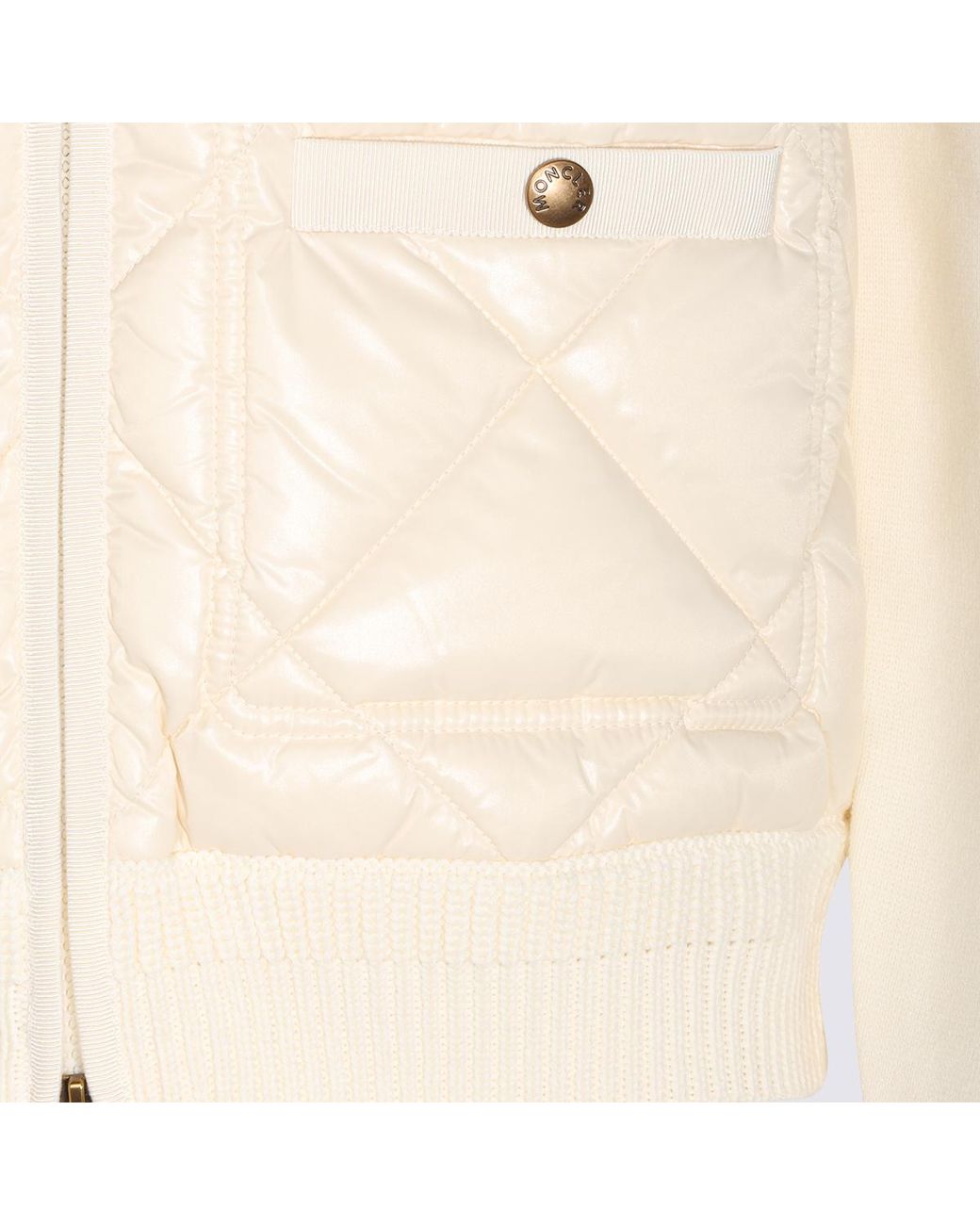 Moncler Natural Logo Patch Padded Cardigan