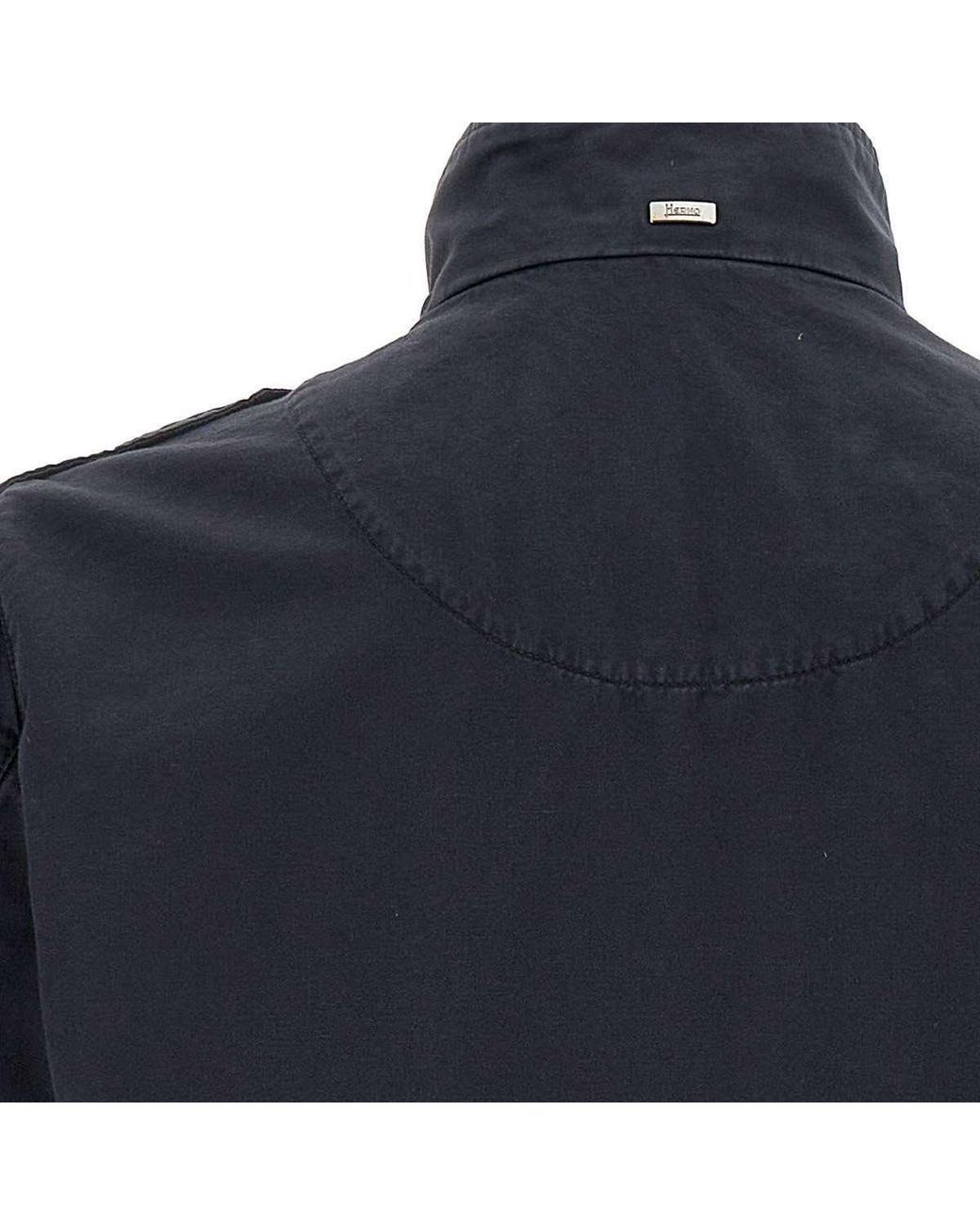 Herno Blue High-Neck Zipped Jacket for men
