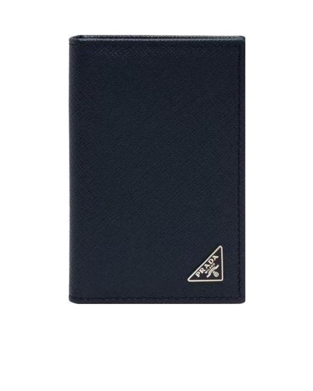 Prada Black Saffiano Leather Card Holder for men