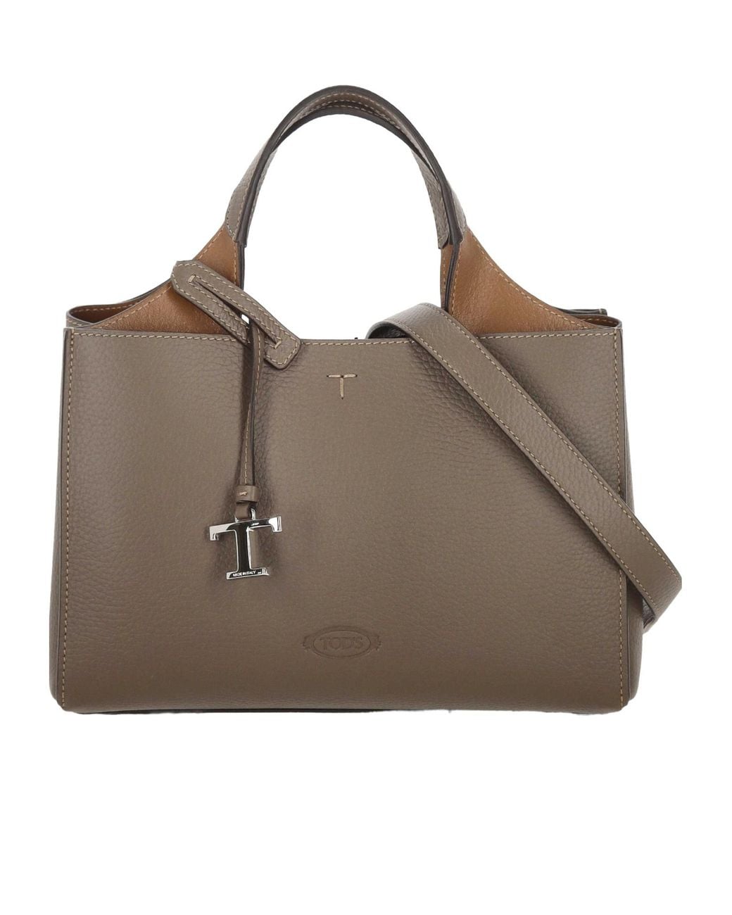 Tod's Brown Mini Hammered Leather Shoulder Bag