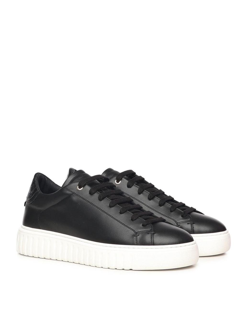 Giuliano Galiano Black Mars Contrast-Sole Low-Top Sneakers for men