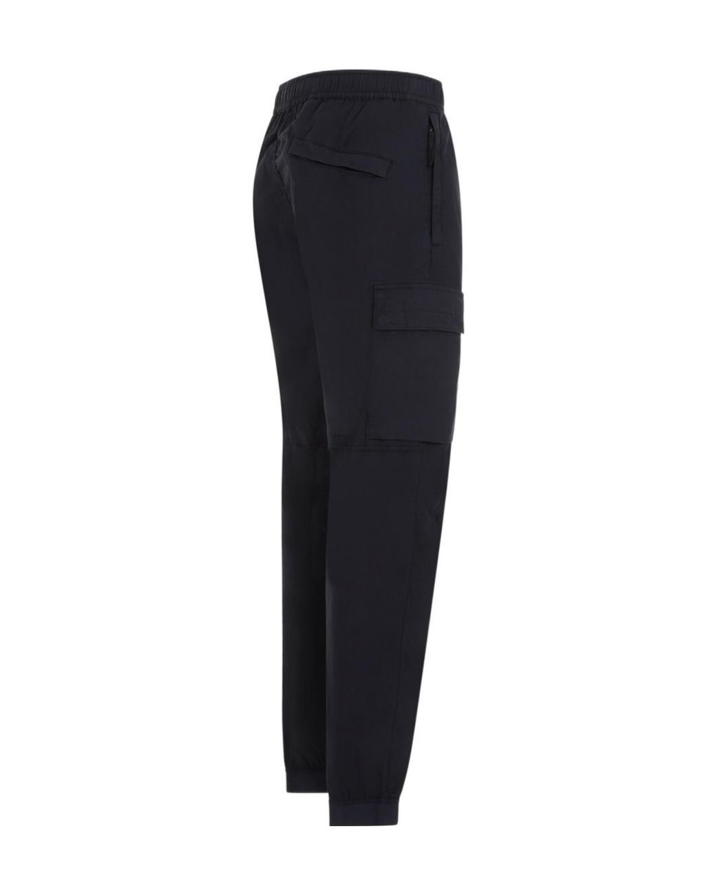Stone Island Blue Logo Patch Tapered Leg Trousers for men