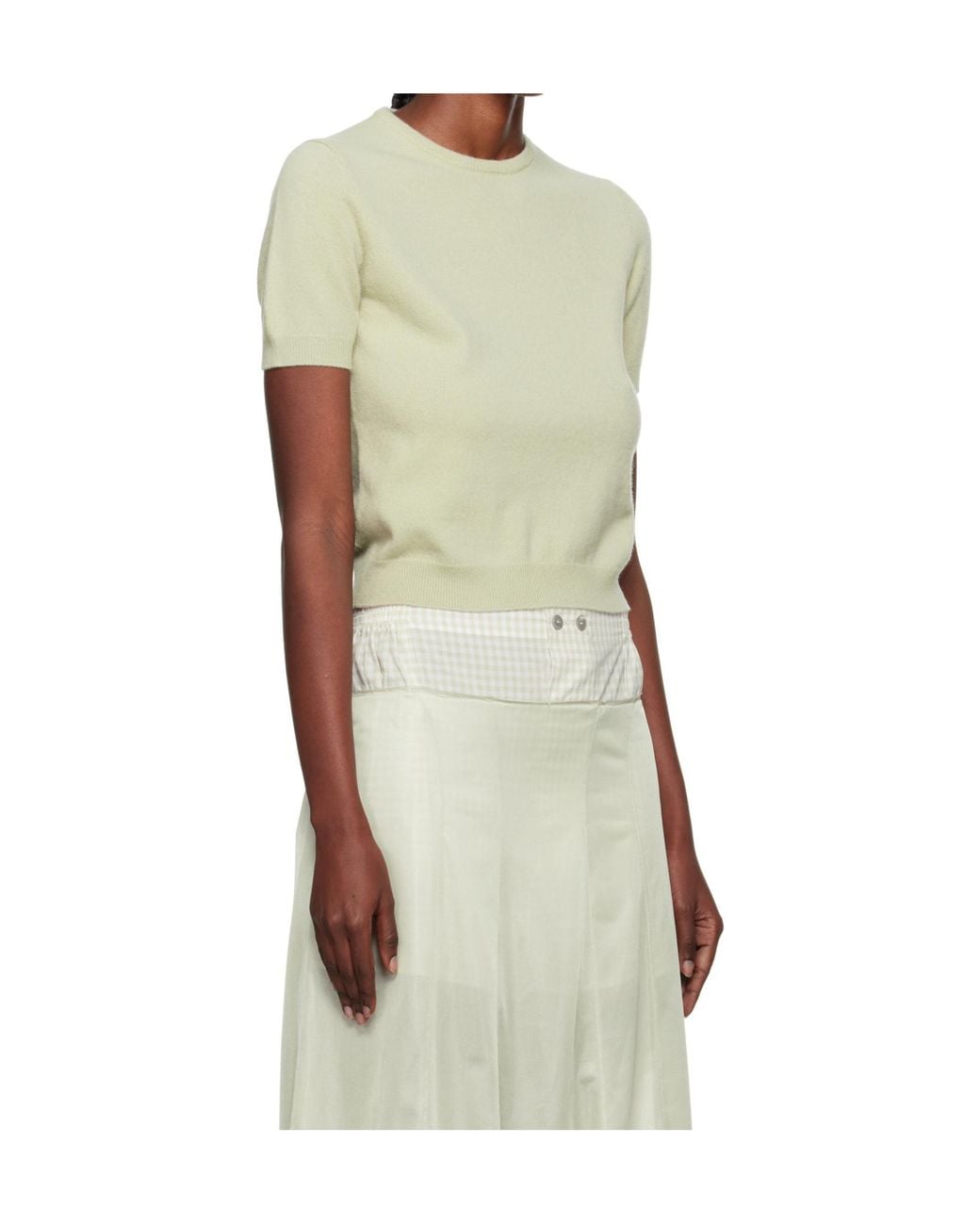 Maison Margiela Green Crewneck Knitted T-Shirt