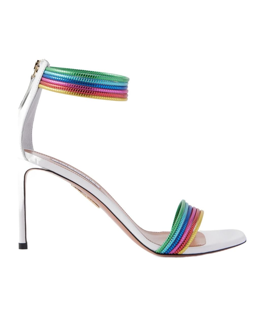 Aquazzura Blue Solid Color Metallic Sandals