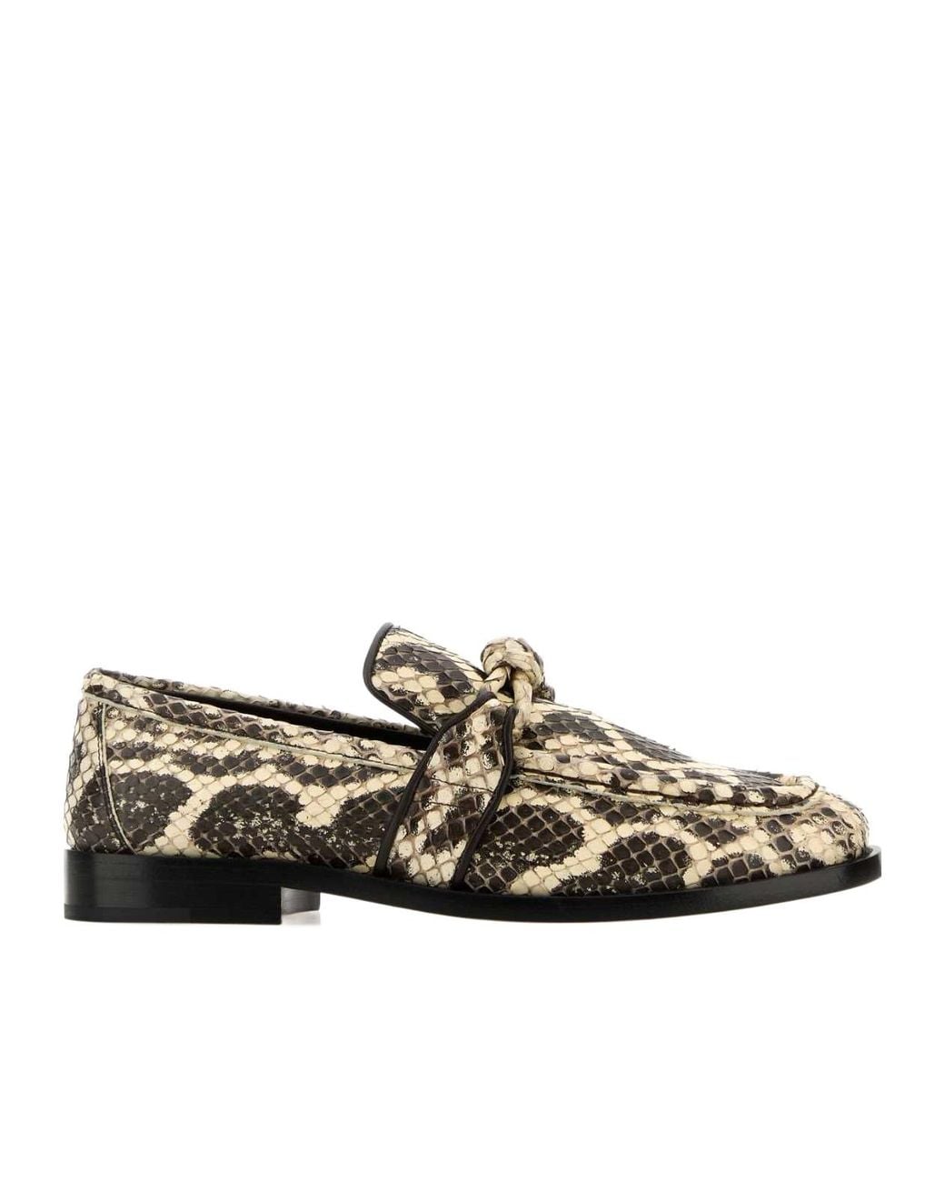 Bottega Veneta Black Embossed Astaire Loafers