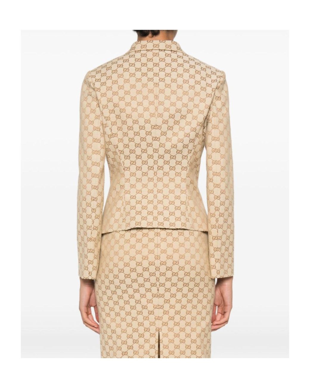 Gucci Natural Monogram Tailored Blazer