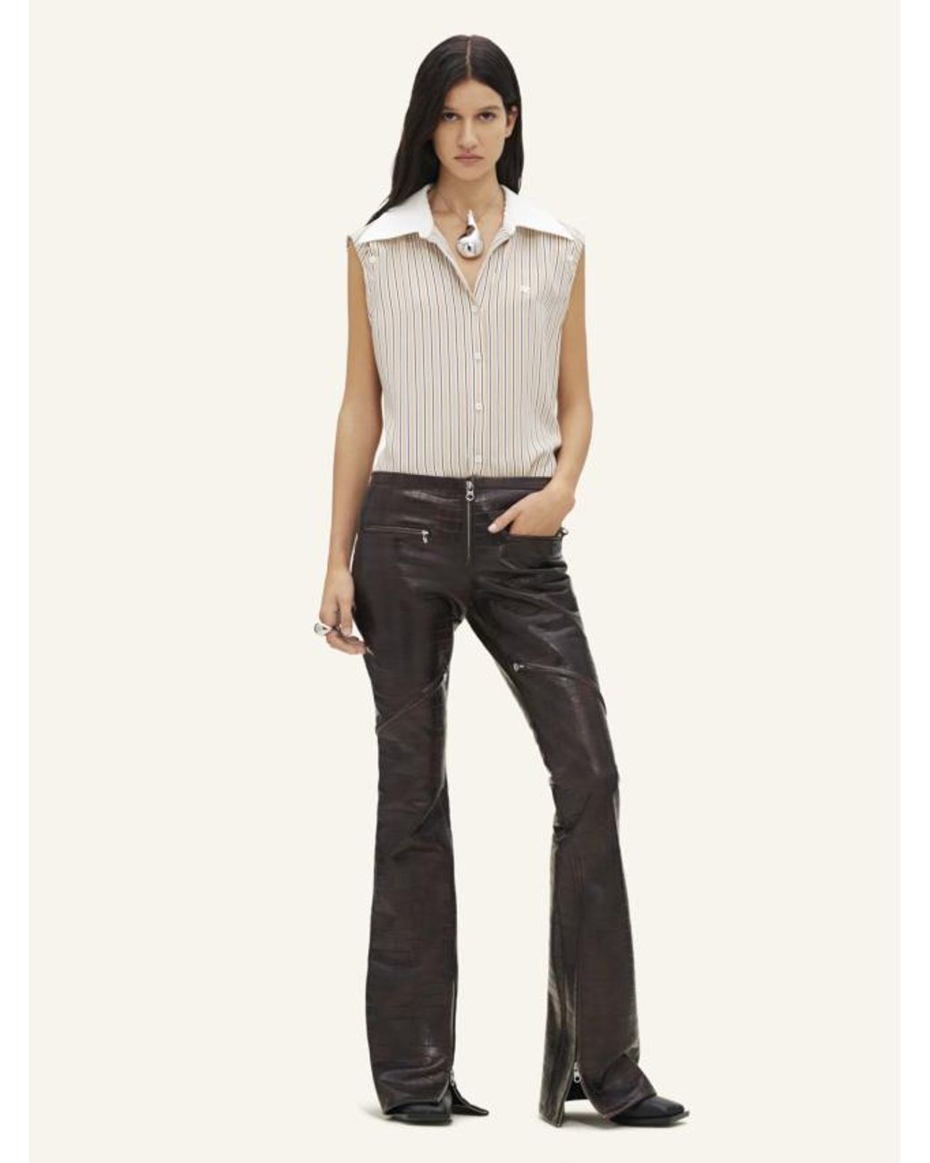 Courreges Gray Striped Shirt