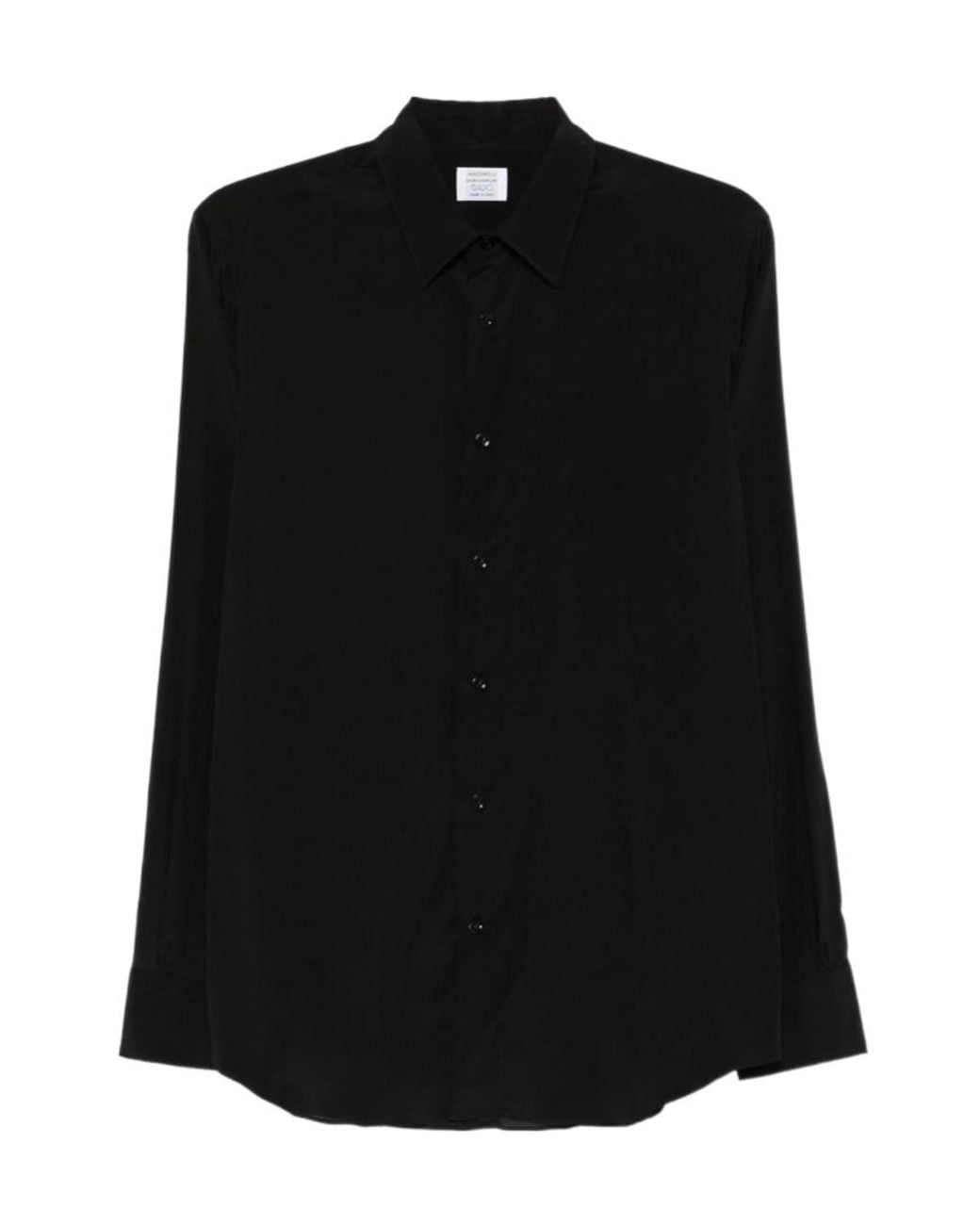 Mazzarelli Black Button-Down Long-Sleeved Shirt for men