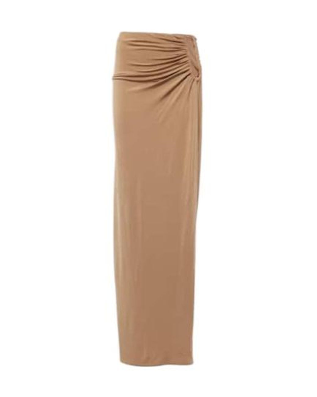 Magda Butrym Natural Ruched Mid-Rise Maxi Skirt