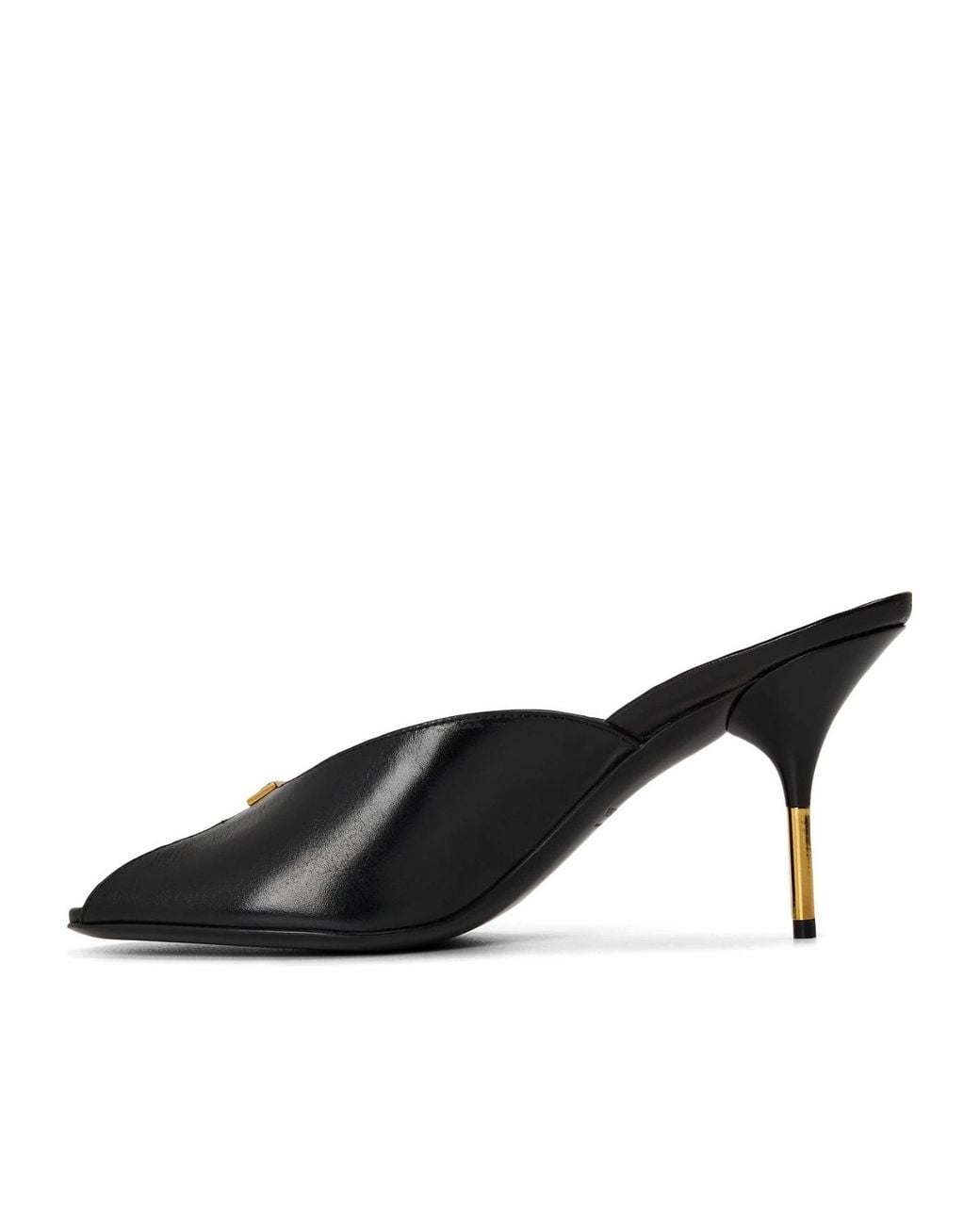 Versace Black Solid Color Heeled Mules