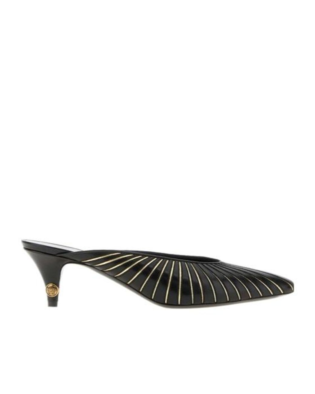 Versace Black Gianni Heeled Mules