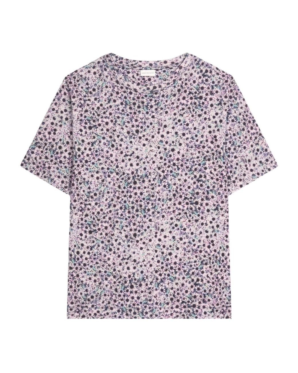 Dries Van Noten Purple Regular Fit Cotton T-Shirt for men