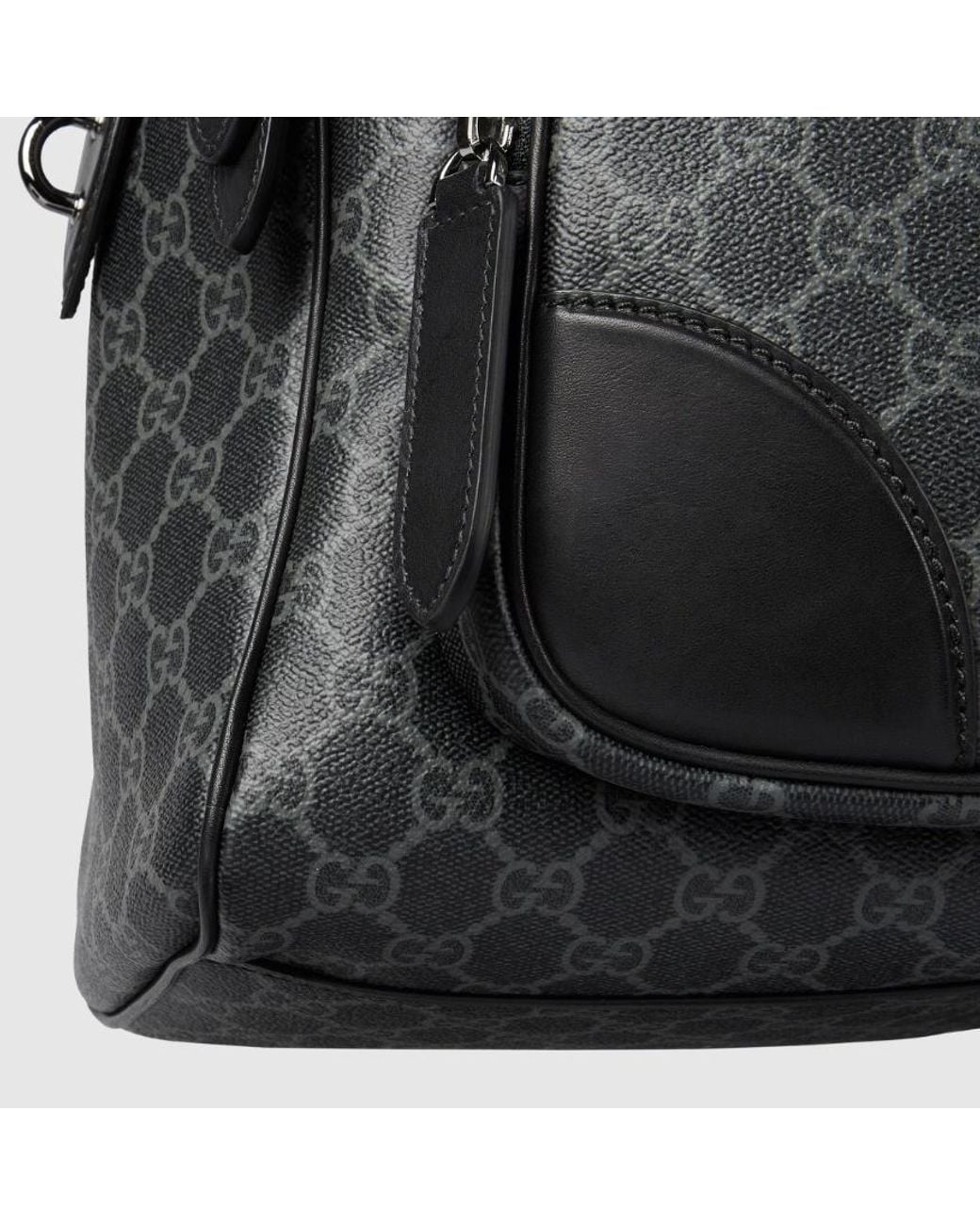 Gucci Black Gg Emblem Medium Backpack for men