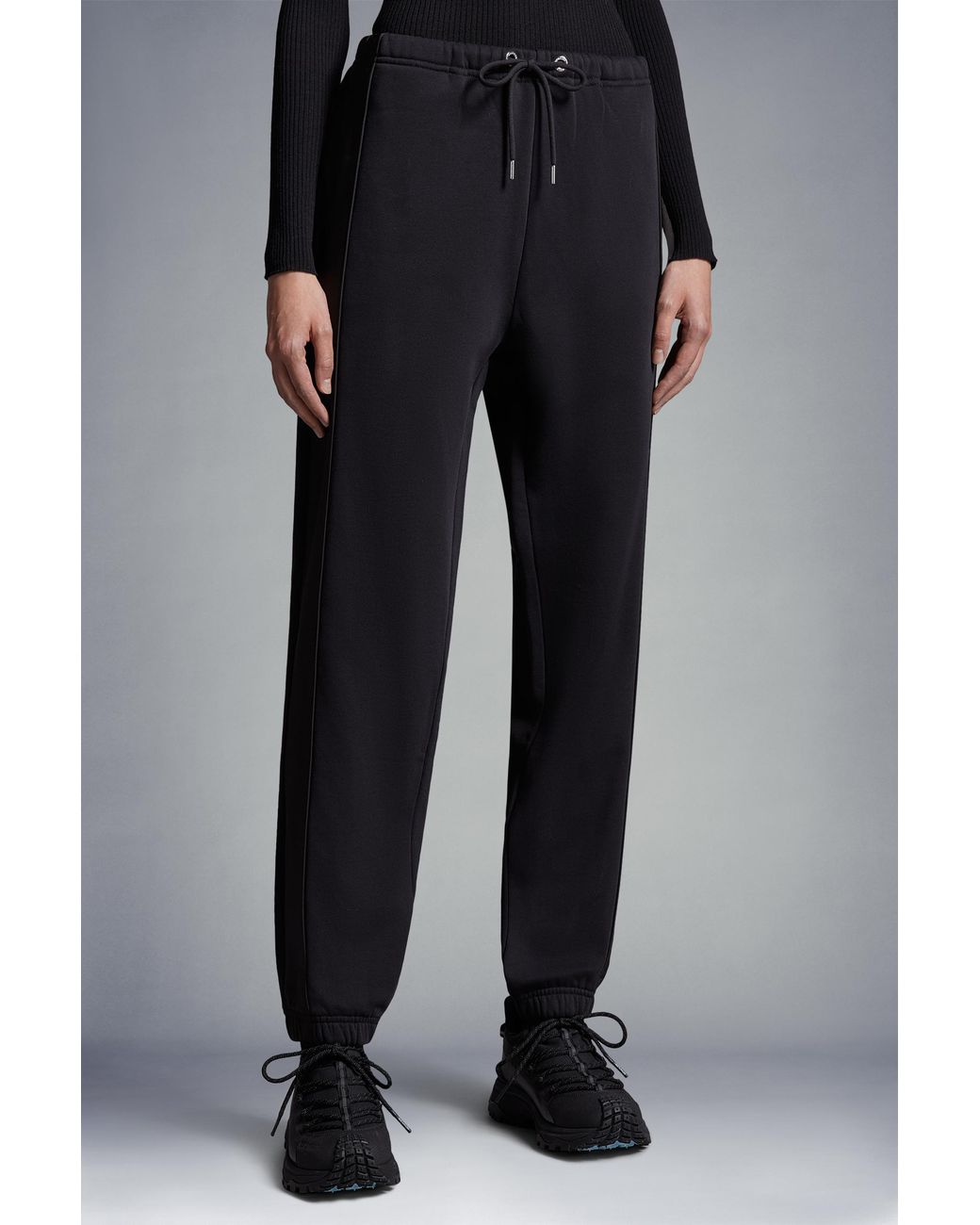Moncler Black Logo Patch Drawstring Joggers