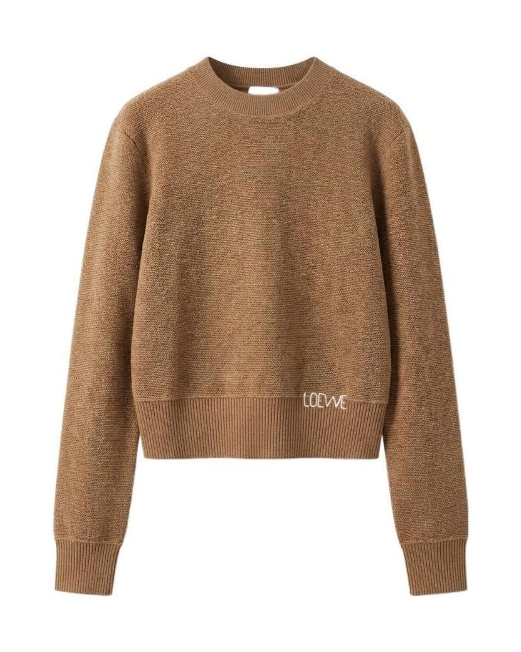 Loewe Brown Crew-Neck Knit Top