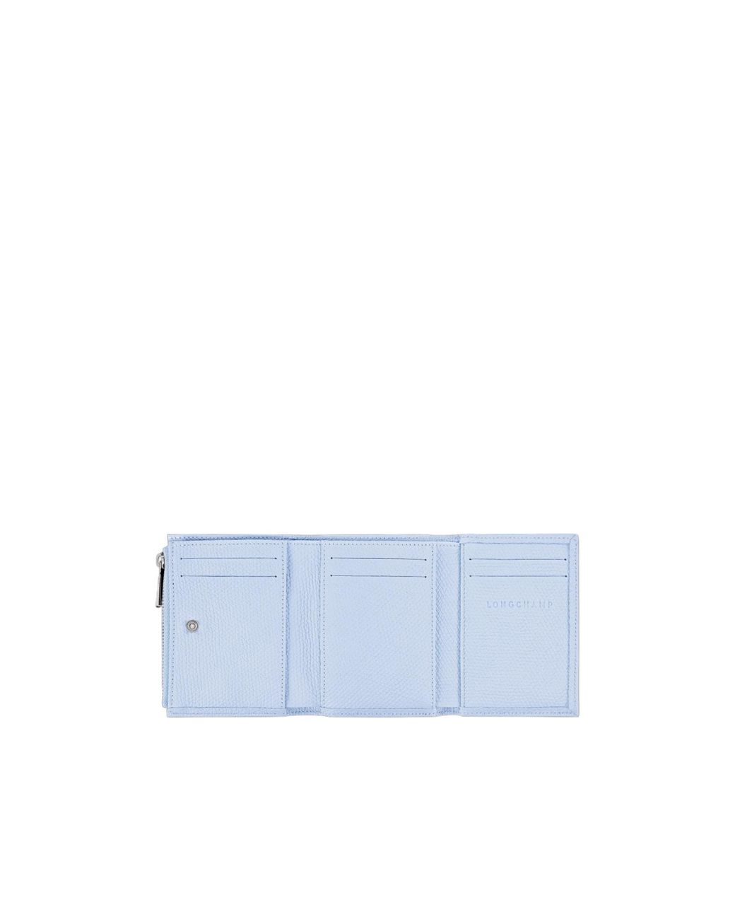Longchamp Blue Le Roseau Compact Wallet