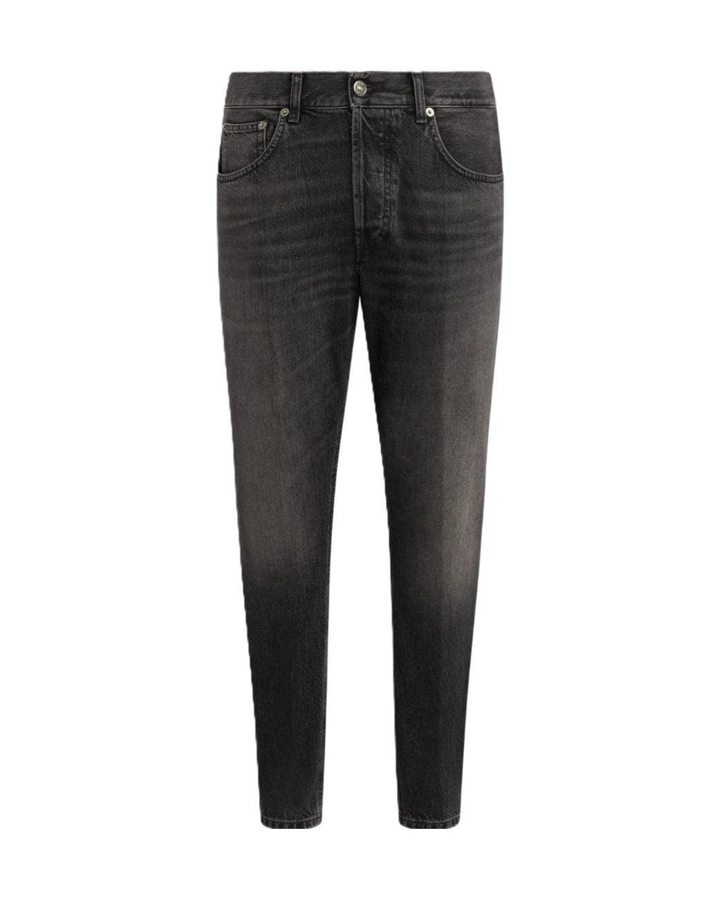 Dondup Black Belt Loop Jeans for men