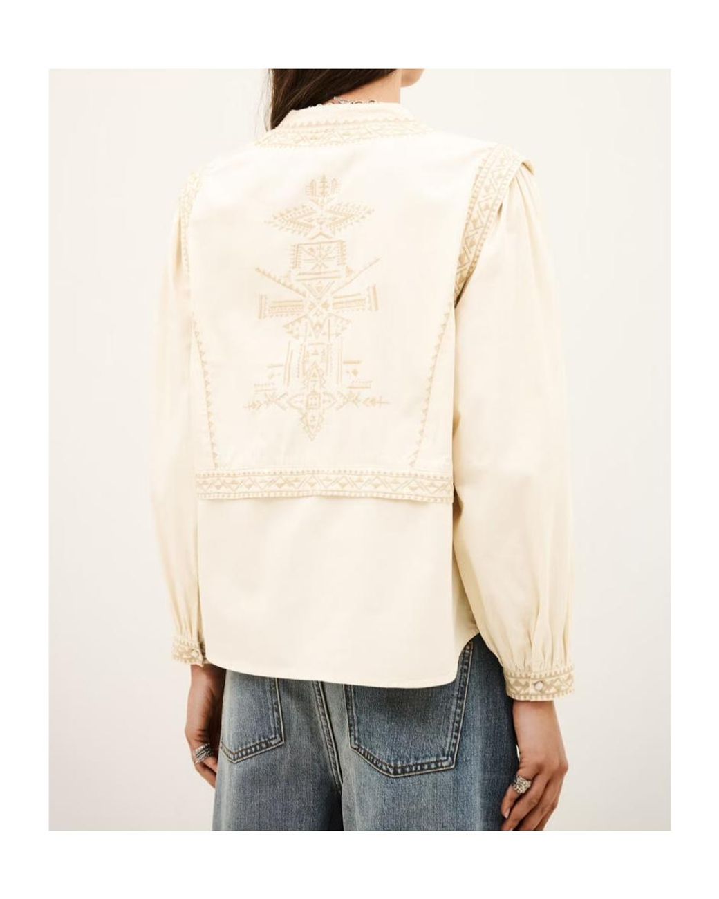 Ba&sh Natural Embroidered Shirt
