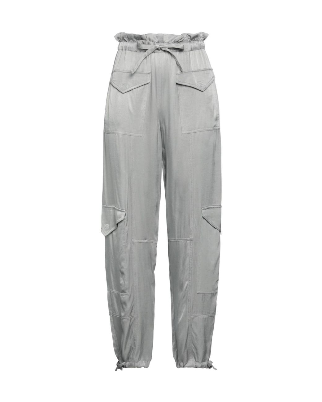 Ganni Gray Plain Colour Cargo Pants