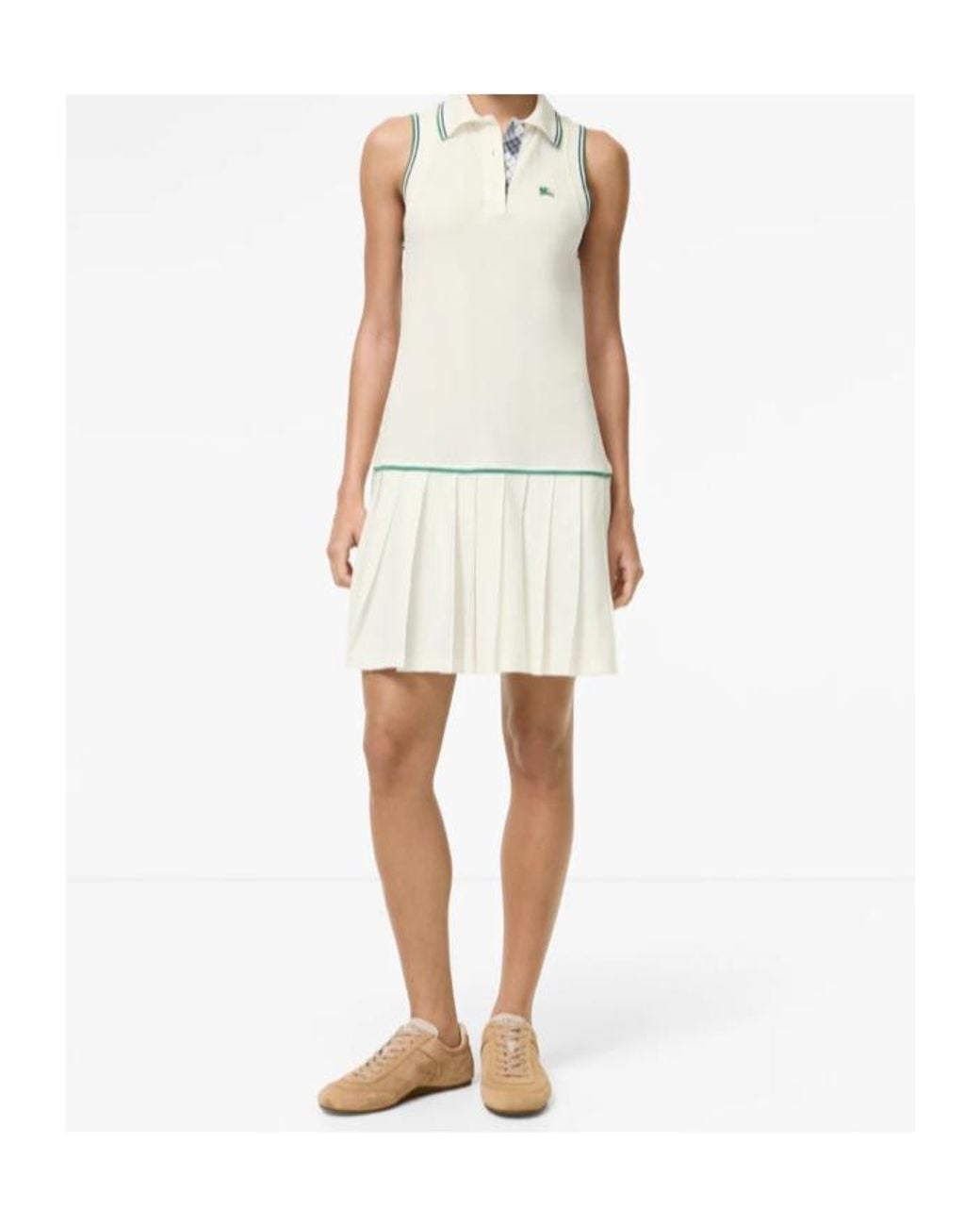 Burberry White Cotton Tennis Dress