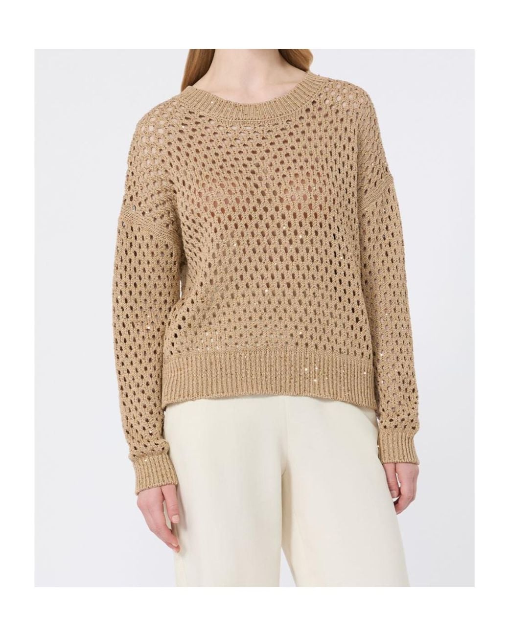 Max Mara Natural Studio Mstgeyser Sequinned Boxy Jumper