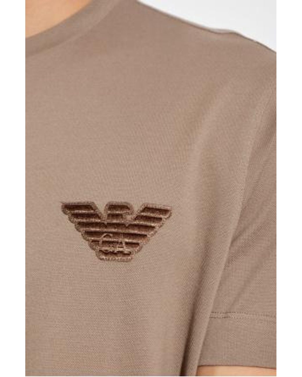 Emporio Armani Natural Short-Sleeved Crewneck T-Shirt for men