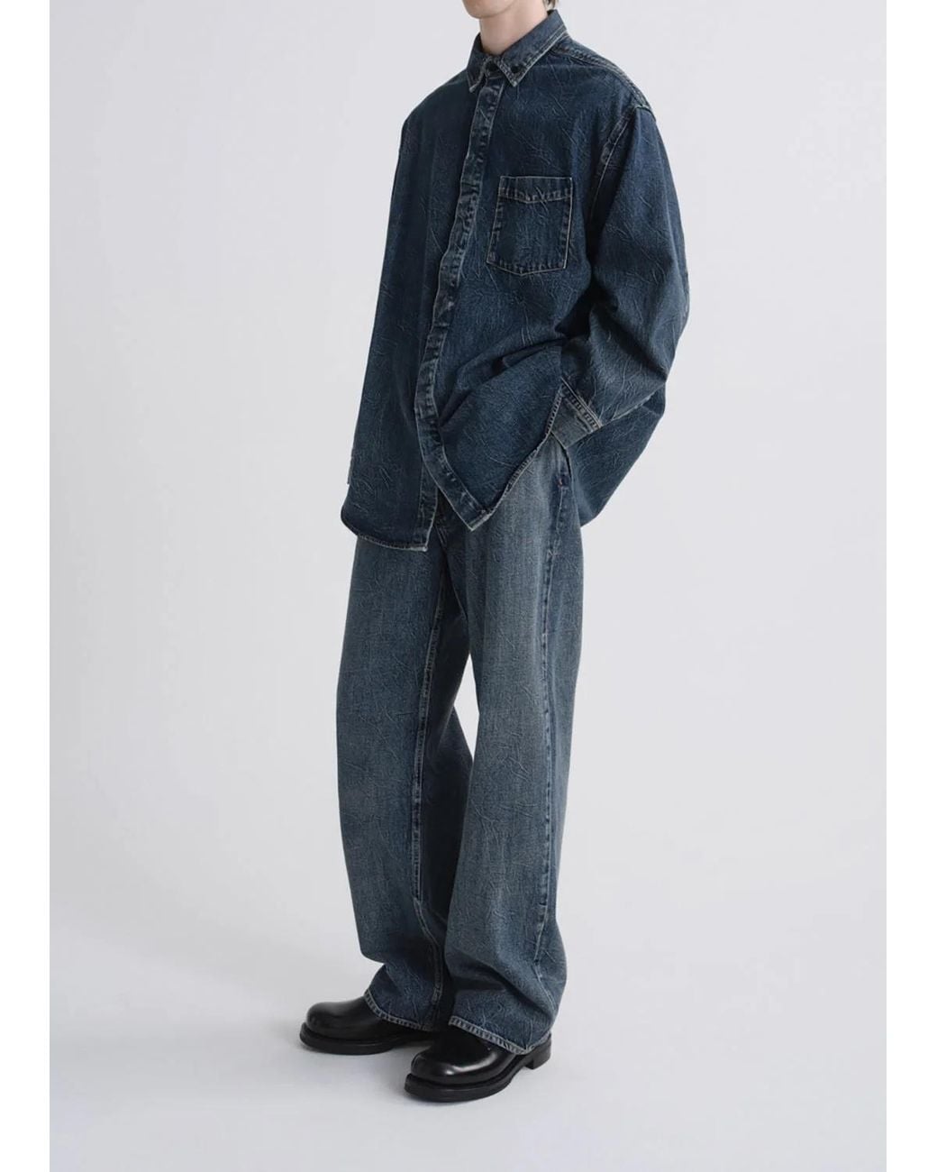 Agolde Blue Patch-Pocket Denim Shirt for men