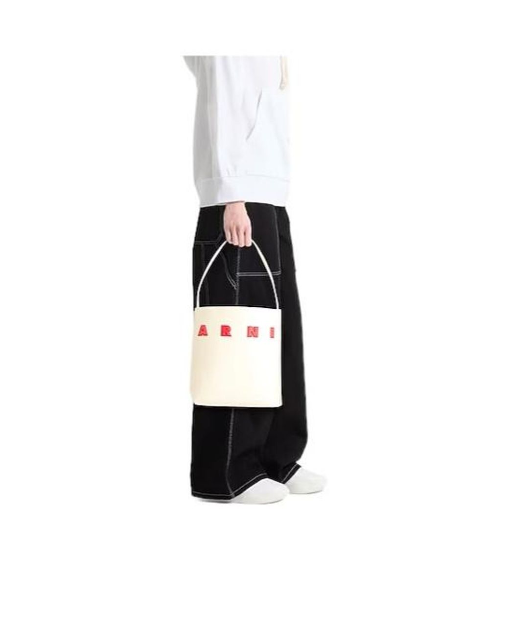 Marni White Mediumsize Leather Tote Bag