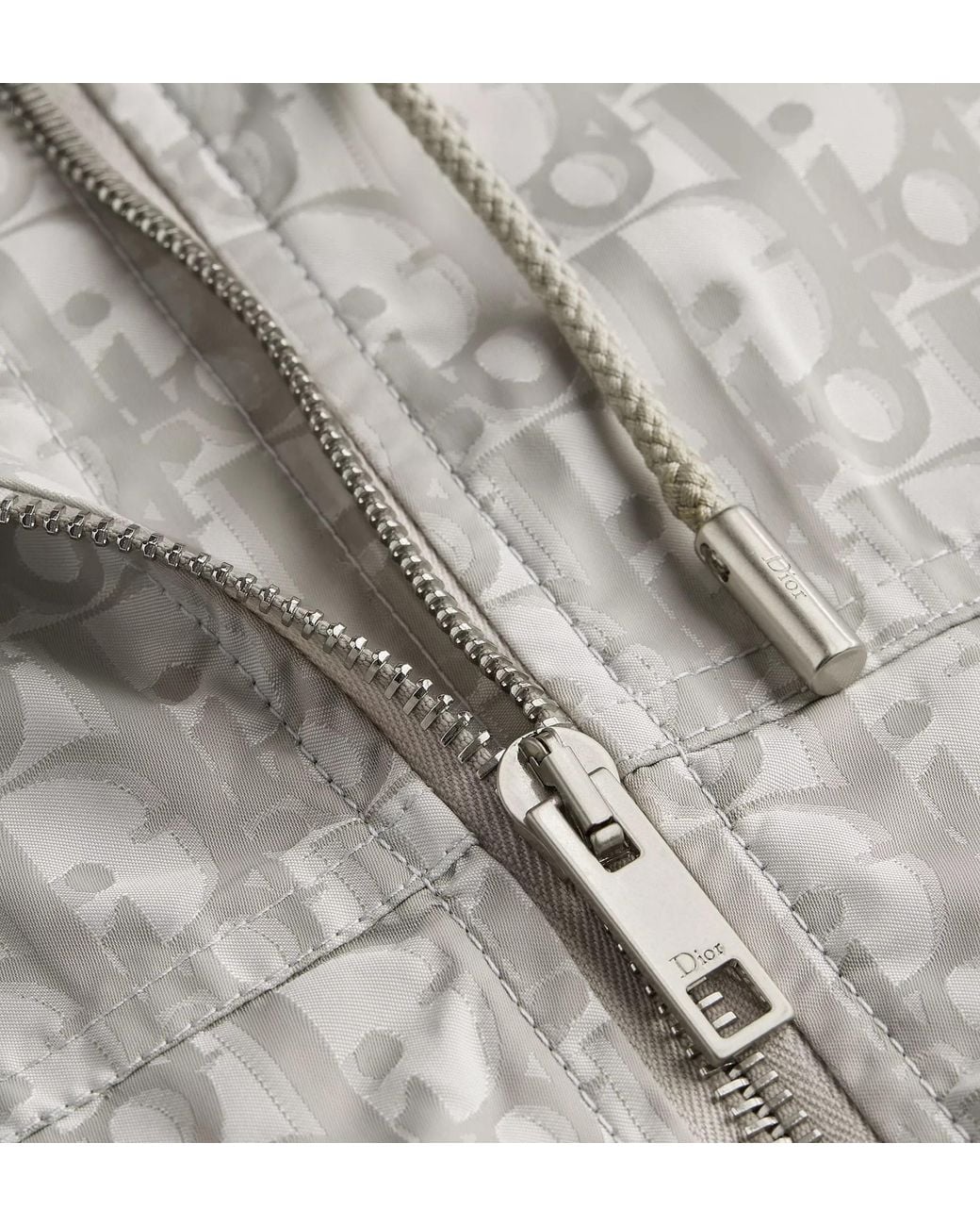 Dior Gray Zipped Hooded Jacket