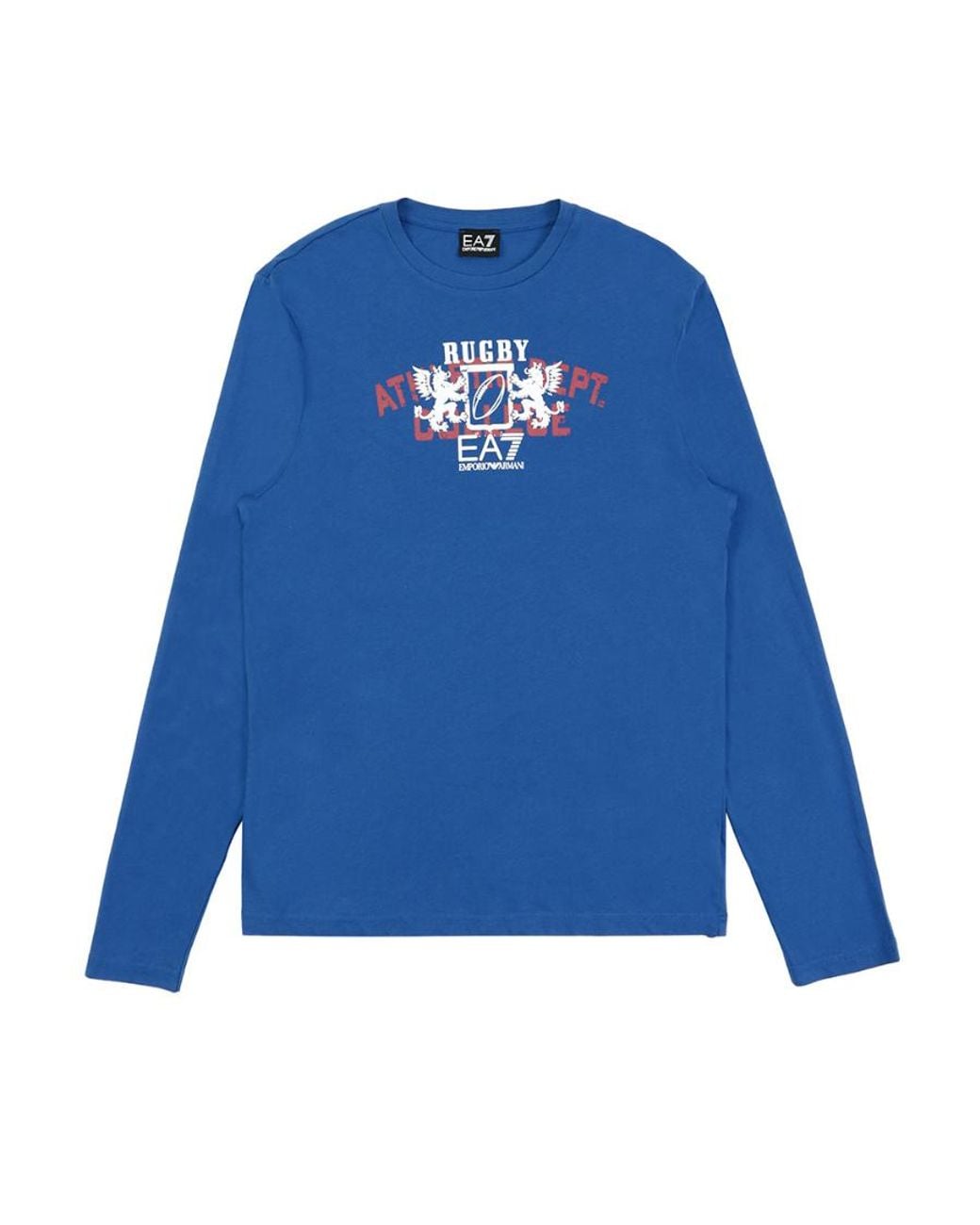 EA7 Blue Logo Printed T-Shirt for men