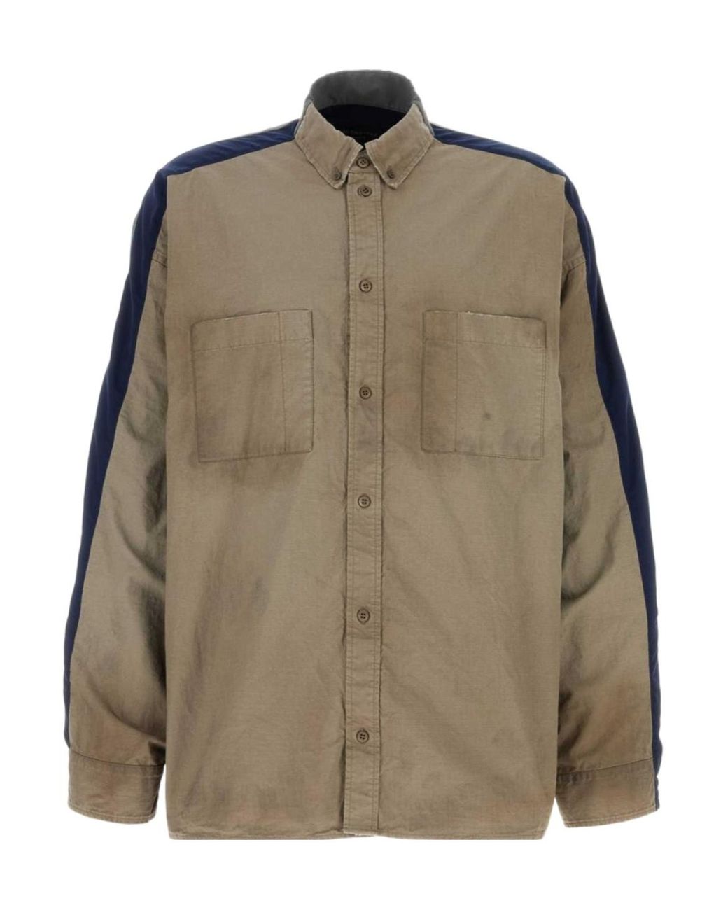 Balenciaga Green Colour-Block Shirt for men